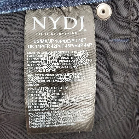 NYDJ Curves 360 Womens 10P Slim Straight Crop Jeans Caliente Dark Wash Denim - Picture 4 of 10